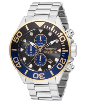 El Invicta 48588 tiene una caja de acero inoxidable de 52 millimetros con una esfera negro.
Esta modelo funciona con un movimiento de Cuarzo preciso.
Resistencia a la presión de aqua de 10 bares.
Este modelo es parte de la colección Invicta Grand Diver.

2 años de garantía Invicta.