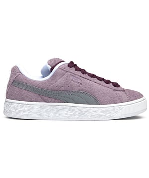 Zapatillas de mujer Puma de ante burdeos XL con pelo, fabricadas con ante y suela de goma. Incluyen: ante con pelo, cuello acolchado y lengüeta acolchada.
