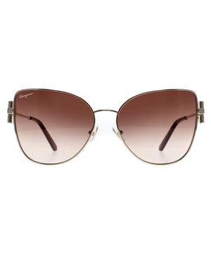 Salvatore Ferragamo Cat Eye Womens Gold Brown Gradient SF296SR  Sunglasses feature a bold design with a sleek frame. Offering excellent UV protection and comfort, theyâ€™re perfect for those who want both style and functionality.