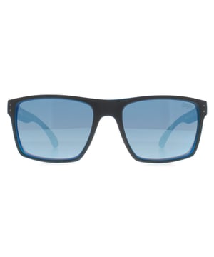 Superdry Square Mens Matte Grey Fluro Blue Blue Mirror Kobe  Sunglasses are a perfect combination of sporty and stylish design. The temples of the glasses feature the iconic Superdry logo, adding a touch of designer flair. These sunglasses are perfect for those who want to add a sporty edge to their look and are versatile enough to pair with any outfit, whether you're dressing up or down.