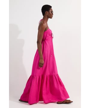 Viscose Linen Woven Maxi Beach Dress