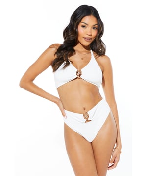 Textured fabric adds visual interest and depth
        Starfish-inspired embellishment at centre front
        Halterneck style with tie fastening
        High-waisted bottoms for a flattering silhouette
        Matching starfish detail on bottoms
    
    Make a splash this summer with this eye-catching textured starfish bikini top from Debenhams. The halterneck design offers adjustable support, while the starfish-inspired embellishment adds a touch of seaside charm. Pair with the matching high-waisted bottoms for a coordinated look that's both stylish and comfortable. Perfect for lounging by the pool or strolling along the beach, this bikini set is versatile enough for various holiday activities. Accessorise with oversized sunglasses and a wide-brimmed hat for ultimate sun protection, or throw on a lightweight kaftan for a chic cover-up when heading to the beach bar. Whether you're jetting off to a tropical paradise or enjoying a staycation, this bikini will ensure you look and feel fabulous.