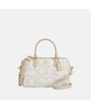 Rowan Satchel in Sketch Signature Canvas, Inside zip and multifunction pockets, Outside zip pocket,  Length: 25.50 cm,  Width: 14.00 cm,  Height: 17.00 cm