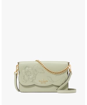 Madison Floral Applique Willow Mini Crossbody, Madison Forest Blooms Applique Willow Mini Flap Crossbody, Fits Largest Iphone, Slip Pocket, Front Zip Compartment, Back Slip Pocket,  Length: 20.00 Cm,  Width: 5.00 Cm,  Height: 12.00 Cm