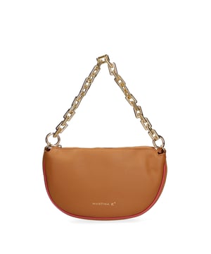 Bolso bandolera para mujer. El cierre es con cremallera. Los bolsillos internos son uno con cremallera. Los bolsillos externos son uno en la espalda con cremallera. La bandolera es ajustable y extraíble en piel. El mango es de cadena. Hay un compartimento interno. El material exterior es piel auténtica tipo dólar. Internamente está forrado en tejido 70% algodón - 30% poliéster. Medidas: 30x20x5 cm. Hecho en Italia