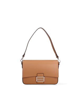 **Damen Umhängetasche Made in Italy - Modell Morea Nova - 100% Leder** - 25.0 x 17.0 x 7.0 cm