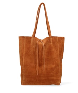 Damen Handtasche Made in Italy - Modell Lumena Prime - 100% Wildleder - 28.0 x 35.5 x 12.5 cm