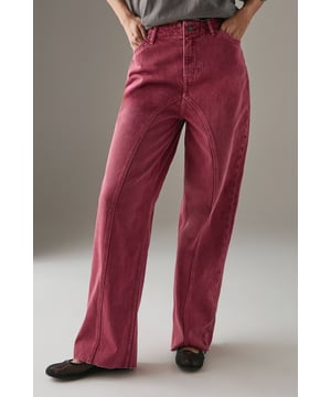Distinctive raw waist seam detail creates a contemporary silhouette
        Relaxed dad jean fit offers exceptional comfort for all-day wear
        Washed denim finish gives these jeans a lived-in, authentic look
        Practical rear patch pockets add functionality to the design
        Wide leg shape with a subtle flare complements various body types
    
    These Warehouse dad jeans redefine casual cool with their distinctive seam detailing and relaxed silhouette. The washed denim construction offers both durability and comfort, making them perfect for your everyday rotation. Style them as seen with a crisp white t-shirt for an effortlessly chic look, or dress them up with a fitted blouse and ankle boots for evening drinks. The versatile wide-leg shape pairs brilliantly with chunky loafers for a nod to 90s nostalgia, or trainers for running weekend errands. These jeans shine at casual gatherings where comfort meets style - think Sunday brunches, shopping trips with friends, or relaxed family gatherings. Their timeless appeal and cotton composition ensure they'll remain a wardrobe staple for seasons to come, adapting seamlessly to your personal style journey.