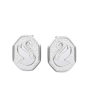 Diese achteckigen Ohrstecker wurden geschaffen, um die ikonische achteckige Form und das symbolische Schwanenlogo  zu feiern. Ohrringe mit schillernden klaren Kristallen, eine lustige und moderne Interpretation des reichen Erbes von Swarovski. Tragen Sie sie allein oder mit dem passenden Swan Family-Anhänger und -Armband. Diese Ohrringe sind Teil der Swan-Familie, die von Kreativdirektorin Giovanna Engelbert für Collection II entworfen wurde.\n Maßnahmen: Länge: 1,6 cm.\n Breite: 1,2 cm.\n Komposition: Material: Kristalle, rhodiniert\n Pflege:\nVermeiden Sie den Kontakt mit Cremes, Parfüms und Reinigungsmitteln, die das Produkt beschädigen könnten. Um den Glanz zu erhalten, empfehlen wir Ihnen, es nur mit einem weichen Tuch zu reinigen.