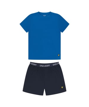 Lyle and Scott Juniors Loungewear Shorts Set. Prince cotton jersey sleepwear T-Shirt and shorts set. Complete with the classic embroidered eagle. Perfect for any occasion or gifting. Material: 50% Cotton, 45% Viscose, 5% Elastane. Ref: PRINCE9026.