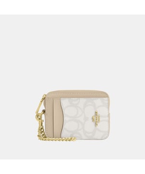 Zip Card Case in Sketch Signature Canvas, Two credit card slots
 ID window
 Open pocket
 Zip compartment,  Length: 8.00 cm,  Width: 2.00 cm,  Height: 10.50 cm