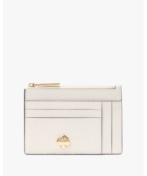 Here's A Place To Stash Concert Tickets, Photographs, Secret Love Notes...Oh, And Credit Cards Of Course., Kayla Pebbled Leather Large Slim Card Holder, 8 Cc Slots, 2 Slip Pockets, Zip Compartment,  Length: 13.00 Cm,  Height: 9.00 Cm