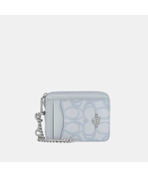 Zip Card Case in Sketch Signature Canvas, Two credit card slots
 ID window
 Open pocket
 Zip compartment,  Length: 8.00 cm,  Width: 2.00 cm,  Height: 10.50 cm