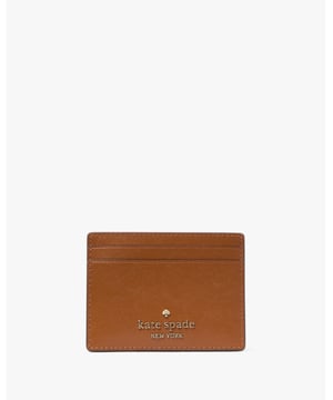 Here's A Place To Stash Concert Tickets, Photographs, Secret Love Notes...Oh, And Credit Cards Of Course., Madison Saffiano Leather Small Slim Card Holder, Metal Pinmount With Spade, 4 Cc Slots, Open Middle Compartment,  Length: 1.00 Cm,  Width: 7.50 Cm,  Height: 10.00 Cm