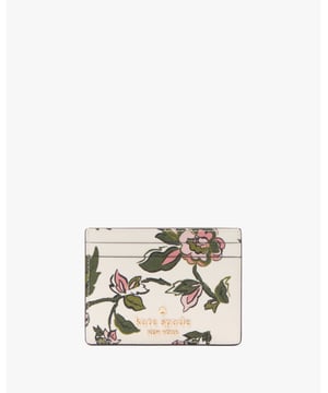 Madison Floral Small Slim Card Holder, Madison Forest Blooms Printed Small Slim Card Holder, 4 Cc Slots, Open Middle Compartment,  Length: 10.00 Cm,  Width: 1.00 Cm,  Height: 8.00 Cm