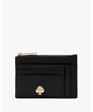 Here's A Place To Stash Concert Tickets, Photographs, Secret Love Notes...Oh, And Credit Cards Of Course., Kayla Pebbled Leather Large Slim Card Holder, 8 Cc Slots, 2 Slip Pockets, Zip Compartment,  Length: 13.00 Cm,  Height: 9.00 Cm