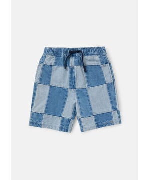 Our light and medium denim patchwork design adds a playful look to the classic denim shorts creating a unique addition to their wardrobe. Wear with anything from polos to tees. A summer style essential!.