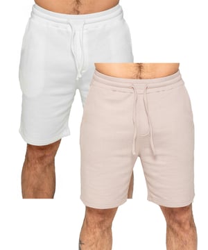 Experience ultimate comfort and style with our textured shorts. The elasticated waistband allows for a perfect fit with an adjustable drawstring. Convenient side pockets add functionality. Made with premium fabric for a luxurious feel. Pack of 2. (13)