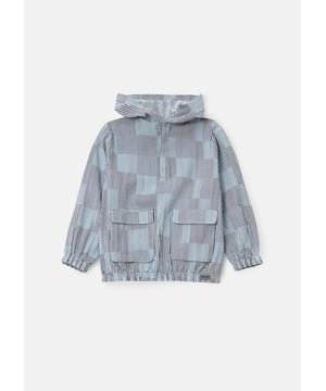 Earn your stripes! This hooded shirt features standout  -and-white stripes in a versatile. laid-back shape. Perfect for layering or wearing solo. it’s a cool and comfortable choice for any summer occasion.