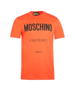 Elevate your casual wardrobe with the Moschino Couture Milano Orange T-Shirt, a vibrant statement piece that combines bold color with iconic style. Crafted with premium materials, this T-shirt offers exceptional comfort and durability, making it perfect for everyday wear or standout occasions. The striking orange hue adds a fresh, energetic vibe to your outfit, while the Moschino Couture branding reflects a commitment to high fashion and quality. Whether paired with jeans or layered under a jacket, this T-shirt ensures you stay stylish and confident wherever you go. Make a lasting impression with Moschino's signature flair. Made in Portugal, 100% Cotton