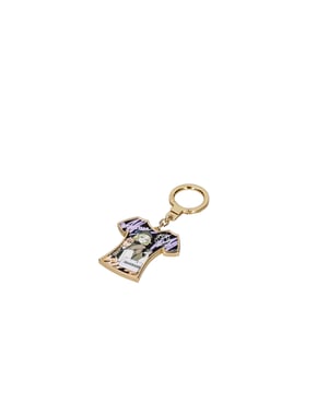 Llavero de mujer. El cierre está ausente. Faltan bolsillos internos. Los bolsillos externos están ausentes. Falta la correa para el hombro. Falta el mango. Los compartimentos internos están ausentes. El material exterior es 100% Metal. Internamente está ausente. Medidas: 6,5x3,5x0 cm. Producto de moda