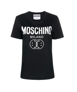 Elevate your casual wardrobe with the Moschino Double Smiley Black T-Shirt, a bold statement piece that combines comfort and style effortlessly. Crafted from high-quality fabric, this tee offers a soft, breathable feel perfect for all-day wear. Featuring Moschino's iconic double smiley graphic, it adds a playful yet edgy touch to any outfit. Whether paired with jeans for a relaxed look or layered under a jacket for a night out, this t-shirt ensures you stand out with confidence and flair. Embrace unique fashion with a design that speaks to your vibrant personality. Made in Portugal, 100% Cotton