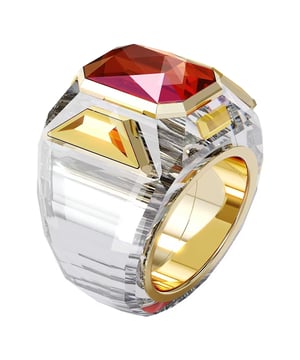 Dieses vom klassischen Siegelring inspirierte Design verleiht Ihrem Stil eine zarte Note. Die gesamten Kristalle sind geschichtet, bilden ein geometrisches Muster und sind in eine Schichtfassung aus einer Goldlegierung eingefasst. Dieser Ring wurde von Kreativdirektorin Giovanna Engelbert für die Chroma-Familie in Kollektion I entworfen.\n Komposition: Metall- und Kristallmaterial\n Pflege:\nVermeiden Sie den Kontakt mit Cremes, Parfüms und Reinigungsmitteln, die das Produkt beschädigen könnten. Um den Glanz zu erhalten, empfehlen wir Ihnen, es nur mit einem weichen Tuch zu reinigen.