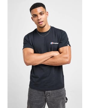 Berghaus Men's Mountain Coordinates T-Shirt in a Black colourway. - - . This tee is cut from soft, durable cotton for total comfort. - - .  It features and ribbed crew neckline and short sleeves for a classic cut and is finished up with a mountain graphic on the back and Berghaus branding on the chest. - - .  model is 6'1" with a 39" chest and wears size M.