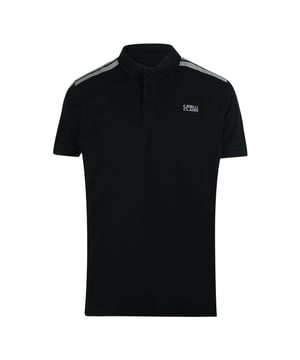 Elevate your casual wardrobe with the Cavalli Class Taped Shoulders Black Polo Shirt. Crafted from 100% premium cotton, this short-sleeve polo offers exceptional comfort and breathability, perfect for all-day wear. The distinctive taped shoulder design adds a modern, stylish edge to a classic silhouette, making it ideal for both relaxed and smart-casual occasions. Made in Bangladesh with attention to quality, this polo combines durability with sophisticated Italian-inspired fashion. Experience the perfect blend of comfort, style, and craftsmanship with this versatile wardrobe essential
