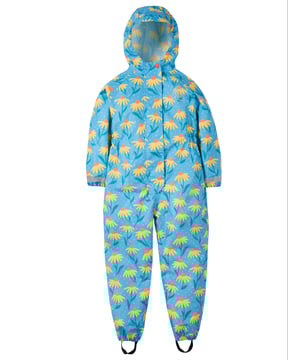 Waterproof all - one suit with fully taped seams, peaked hood, reflective print and piping and adjustable stirrups. Packs away into its own pocket. Waterproof rating 3000HH. PFC free durable water repellent finish. Recycled Polyester made from post-consumer recycled plastic