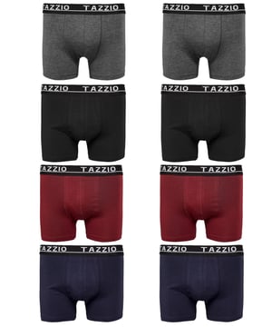 HOCHWERTIG: Moderne &amp; zeitlose Herren Boxershorts von TAZZIO.

PERFEKTE PASSFORM: Unsere Boxershorts passen sich perfekt an, dank elastischem Komfortbund und hohem Baumwollanteil | Atmungsaktiv | kein unnötiges Schwitzen, Zwicken, Druckstellen und aufrollende Hosenbeine.

MATERIALZUSAMMENSETZUNG: 95% Baumwolle, 5% Elasthan

QUALITÄT: Hochwertiger Tragekomfort | Stylische Bodershorets / Retroshorts | 100% Qualität - DIREKT vom Hersteller!

DETAILS &amp; HIGHLIGHTS: Boxershorts von TAZZIO haben kein kratzendes und nerviges Etikett, sondern einen hochwertigen Druch in der Innenseite.

VERPACKUNG: Die Lieferung erfolgt in einer edlen Box - ideal geschützt und optimal als Geschenkverpackung.
