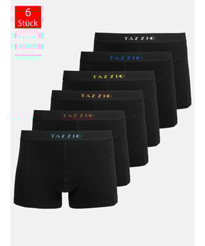 Artikelbeschreibung

Mit ihrem modernen, körpernahen Schnitt und dem schlichten Design sind die Boxershorts von Tazzio im praktischen Mehrfachpack ein zuverlässiges Basic für jeden Tag. Der klassische Schnitt sorgt für eine gute Passform, während der elastische Komfortbund angenehm sitzt und nicht einengt. Einfach, bequem und vielseitig – perfekt für den Alltag.

Design &amp; Extras


	Elastischer Bund mit Logoschriftzug am Bund
	Weiches Material, angenehm auf der Haut
	Ideal für jeden Alltag, Freizeit und Sport
	Einfarbiges Design, Unifarben


Passform


	
Passform: Normal
	
Schnitt: Figurbetont
	
Länge: Kurz
	
Leibhöhe: Normal


Material &amp; Pflege


	
Material Oberstoff: 95% Baumwolle, 5% Elasthan
	
Pflegehinweise: Maschinenwäsche