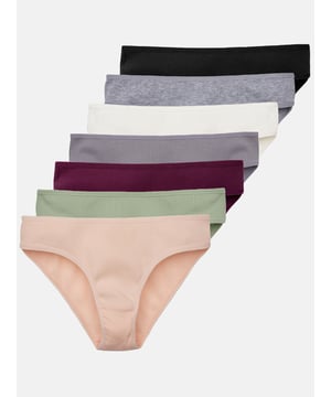 Artikelbeschreibung


	Damen 7er-Pack Slips von Tazzio
	Bequeme Slips &amp; weiches Tragegefühl
	Trendige Ripp-Struktur
	Optimaler Tragekomfort &amp; erstklassiger Sitz
	Elastische Abschlüsse an Taillen- und Beinausschnitten
	Elastisches Baumwollmaterial für einen bequemen Halt
	Set aus verschiedenen Farben
	Hochwertige und softe Qualität


Passform


	
Passform: Sehr eng
	
Schnitt: Figurbetont
	
Leibhöhe: Normal


Material &amp; Pflege


	
Material Oberstoff: 95% Baumwolle, 5% Elasthan
	
Elastizität: Leicht elastisch
	
Pflegehinweise: Maschinenwäsche