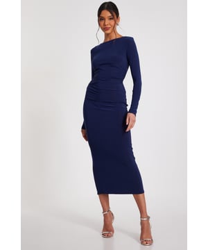 - Slinky finish - Ruched detail - Long sleeves - Bodycon fit - Model height: 5'9" - Model wears uk 8 / us 4 / eur 36 - Always check the wash care label - Cool hand wash with mild detergent