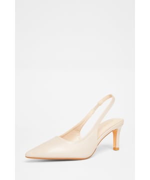 - Faux leather finish - Sling back strap - Pointed toe - Court style - Heel height: 6.5 cm / 2.7 inches approx