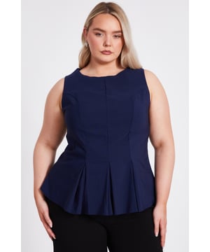 - Peplum style - Pleated details - Sleeveless - Model height: 5'7" - Model wears uk 18 / us 14 / eur 46 - Always check the wash care label - Cool hand wash with mild detergent