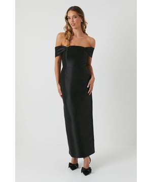 Elegant off-shoulder design with draped sleeves
        Figure-flattering column silhouette
        Floor-length for a sophisticated look
        Subtle back slit for ease of movement
        Crafted from smooth twill fabric
    
    Embrace your role as a bridesmaid with grace and style in this stunning Coast column dress. The off-shoulder neckline with its beautifully draped sleeves adds a touch of romance, while the sleek column silhouette creates an elongating effect that's both flattering and elegant. Perfect for complementing the bride on her special day, this dress is designed to make you feel confident and poised throughout the celebration. Style it with delicate drop earrings and a chic updo to showcase the neckline. For footwear, opt for strappy heels that peek out from beneath the floor-length hem. As you stand beside the bride, this dress will ensure you look picture-perfect from the ceremony to the last dance, embodying the sophistication and elegance that Coast is renowned for.