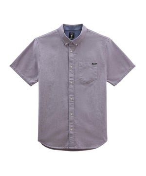 Simple, refined, and effortlessly versatile — the Vans Houser Buttondown Shirt is a timeless classic. Crafted from 100% organic cotton, this short sleeve Oxford shirt features a full front button closure and a chest patch pocket, making it perfect for both casual and smart-casual settings. Whether you're on your board or heading into a meeting, this shirt delivers a clean and stylish look. As part of Vans’ commitment to sustainability, this shirt is made with at least 30% organic materials and proudly features the Checkerboard globe logo, representing a step toward a more responsible future. Key Features: 100% Organic Cotton for breathable, eco-conscious comfort Classic short sleeve Oxford style Full button-down front for a polished look Left chest patch pocket Shirt tail hem for a refined finish Woven Vans label detail Classic fit for everyday ease Dress it up or down—this shirt is a staple for every wardrobe.