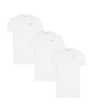 Details Soft and stretchable rich cotton fabric Ribbed crew neck and short sleeves Interior taping to neck for durability Embroidered Nike swoosh logo branding 3 Pack