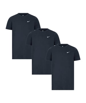 Details Soft and stretchable rich cotton fabric Ribbed crew neck and short sleeves Interior taping to neck for durability Embroidered Nike swoosh logo branding 3 Pack