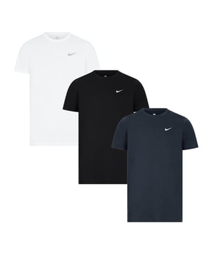 Details Soft and stretchable rich cotton fabric Ribbed crew neck and short sleeves Interior taping to neck for durability Embroidered Nike swoosh logo branding 3 Pack
