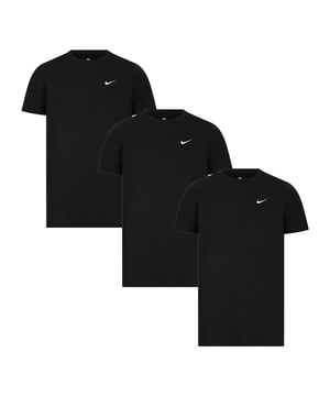Details Soft and stretchable rich cotton fabric Ribbed crew neck and short sleeves Interior taping to neck for durability Embroidered Nike swoosh logo branding 3 Pack