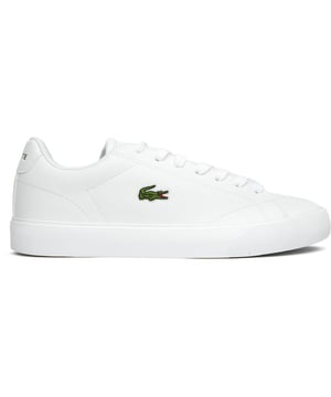 Introducing the Lacoste Lerond Set, classic women's court trainers with a timeless white leather finish. These stylish shoes feature subtle metallic accents that give them a modern edge, while the durable rubber cup sole provides solid support and traction. Iconic Lacoste branding adorns the tongue, heel, and quarter, making these trainers unmistakably premium. Perfect for casual outings or smart-casual occasions, they offer both comfort and sophisticated French styling in one elegant package.
