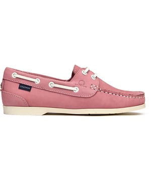 Womens pink Chatham Marine willow shoes, manufactured with nubuck and a rubber sole. Featuring: leather lining and sock, cushioned foam insole, hi-grip rubber outsole and branded woven label.