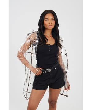 Introducing the Brave Soul raincoat, the perfect addition to your outerwear collection. With bound seams, popper fastening, and functional pockets, this raincoat is both practical and stylish for the festival season ahead. The contrasting design completes the look, while the 100% EVA material ensures durability. Wipe clean for easy care. Stay stylish and dry in the rainy weather. Model wears S/M.
