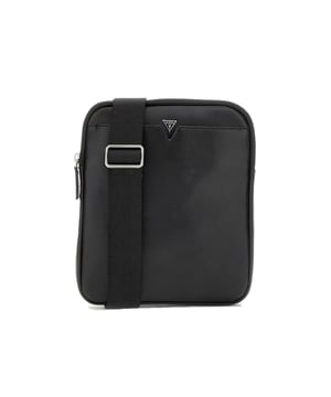 Sacoche Guess Firenze Homme Schwarz Leder. Authentische Taschenkollektion der Marke Guess - Streetwear/Sportswear-Design von Guess - Guess für Herren, modisch und perfekt für den Alltag - Die schwarze Guess Sacoche lässt sich ideal mit Ihrer restlichen Garderobe kombinieren - Bequemes Leder - klassisch - Firenze -
