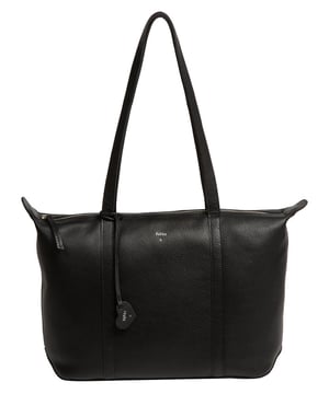 The 'Leonor' tote bag from NiNa Amora is crafted from natural leather with a soft to the touch pebble grain finish. A zip-over top secures the spacious central lined compartment alongside a zipped and slip pocket which are perfect for maintaining an organised accessory. Additional storage is provided by a slip pocket to the rear. Slim leather handles adorn the bag with a drop length of 28cm. Silver metal fittings and zips give this design an elegant look and complements the NiNa Amora X logo in silver foil embossed on the front and hanging charm for a luxurious finishing touch.