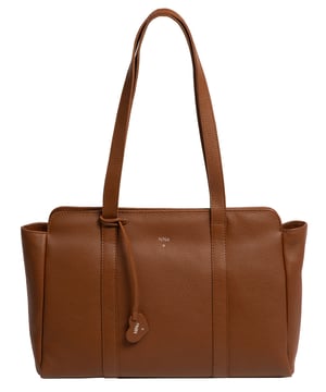 The ' Inês' handbag from NiNa Amora is crafted from natural leather with a soft to the touch prbble grain finish for a sophisticated look. A spacious main compartment is lined and secured with a zip-over top which is complemented by complemented by a zipped and slip pocket on the interior; perfect for all your essentials. Adorned with dual leather handles with a drop length of 25cm for comfortable carrying option. The NiNa Amora X logo is embossed in silver which elevates this style alongside the silver metal fitting and zips for a luxurious finishing touch.