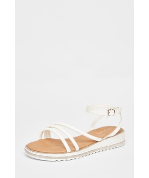 - Faux leather - Strappy style - Open toe - Flatform sole - Heel height: 3.5 cm / 1.4 inches - Excluding trims