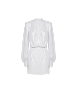 - Samenstelling: 100% Polyester - Ritssluiting aan de zijkant - Lange mouwen - Handwas - Pofmouwen - Twee kleine knoopjes aan de achterkant - Gemaakt in Italië - Geslacht: VROUWEN -